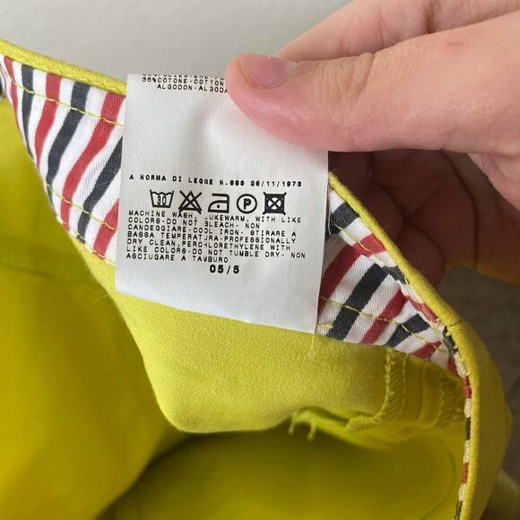 Versace Jeans Couture Ittierre 2000's Tulip Hem Yellow Mini Skirt Size 24/38 - Picture 6 of 7